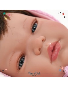 Doll Reborn Sandra, Eyes Open, Covered with Pink NIN7302 Nines | Futurartshop.com 2