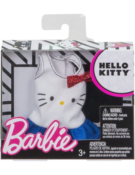 Barbie white tank top by Hello Kitty FICFLP40/FLP45 Mattel | Futurartshop.com