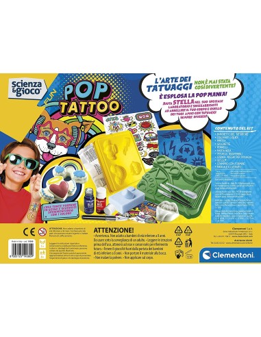 Scienza e Gioco Pop Tattoo - Il laboratorio dei tatuaggi CLE19280 Clementoni | Futurartshop.com