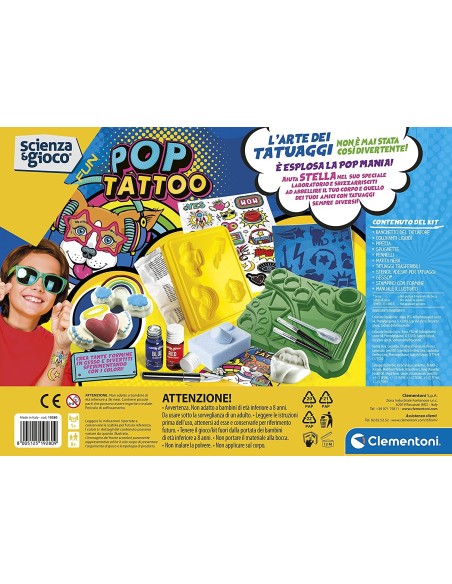 Scienza e Gioco Pop Tattoo - Il laboratorio dei tatuaggi CLE19280 Clementoni | Futurartshop.com