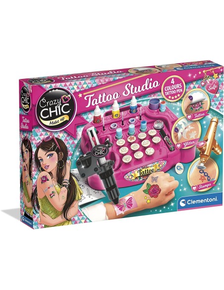 Crazy Chic Tattoo Studio-tattoo kits CLE18602 Clementoni | Futurartshop.com