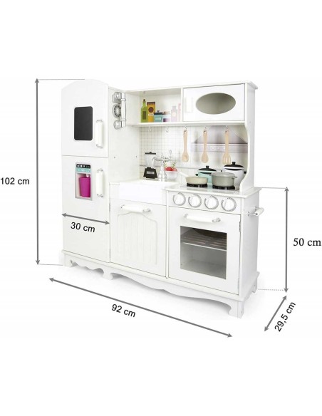 Cucina in legno multifunzione con accessori 103 cm TEO40606 Teorema | Futurartshop.com