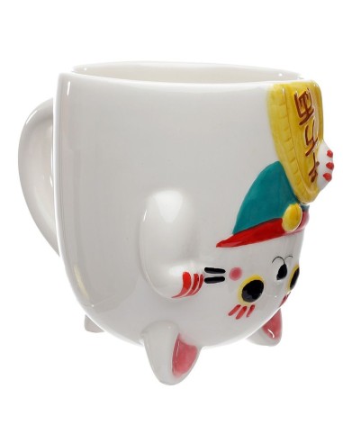 Tazza in ceramica Gatto Neko portafortuna sottosopra 500 ml PUCUMUG10 Futurart | Futurartshop.com