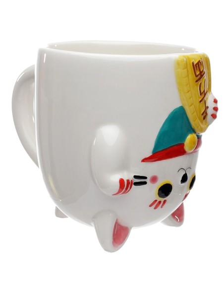 Tazza in ceramica Gatto Neko portafortuna sottosopra 500 ml PUCUMUG10 Futurart | Futurartshop.com