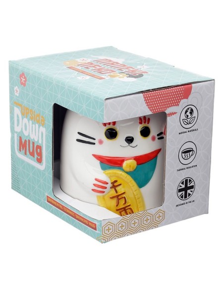 Ceramic mug cat Neko lucky charm upside down 500 ml PUCUMUG10 Futurart | Futurartshop.com