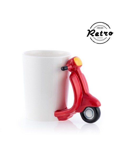 Ceramic mug with scooter shaped handle 350ml - 2 colors OTB78/8274 Out of The Blue | Futurartshop.com