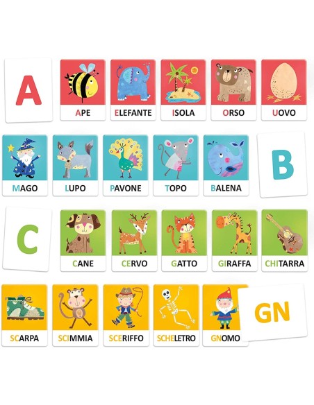 Flashcards Alfabeto tattile e fonetico HEAIT23752 Headu | Futurartshop.com