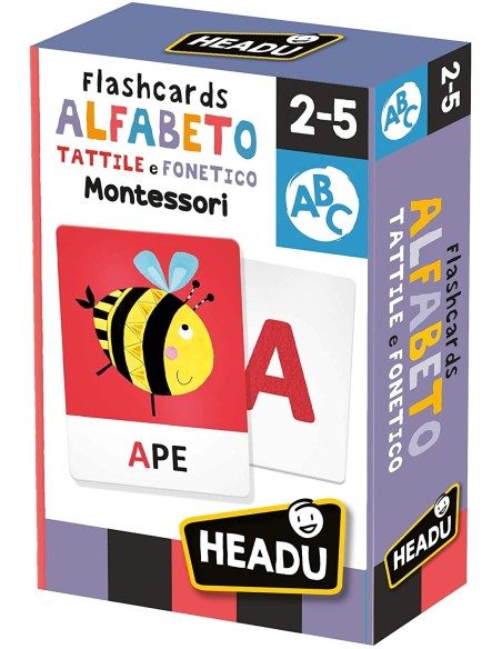 Flashcards Alfabeto tattile e fonetico HEAIT23752 Headu | Futurartshop.com