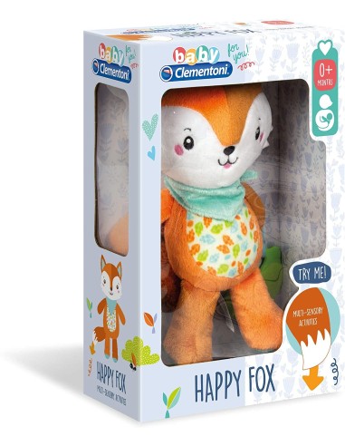 Peluche Volpe per primi mesi - Happy Fox activity CLE17271 Clementoni | Futurartshop.com