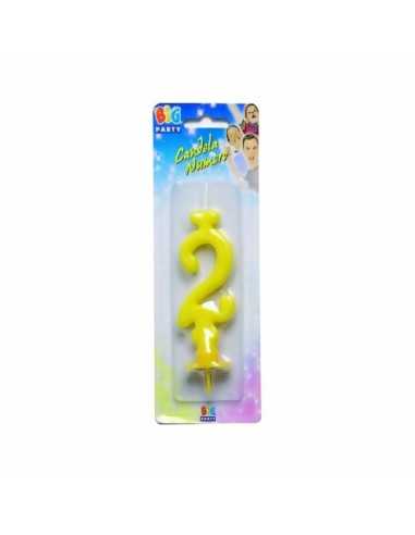 Maxi yellow number 2 candle BIM0002392 Como Giochi  | Futurartshop.com