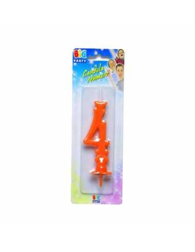 Candela Maxi Numero 4 arancione BIM0002390 Como Giochi  | Futurartshop.com