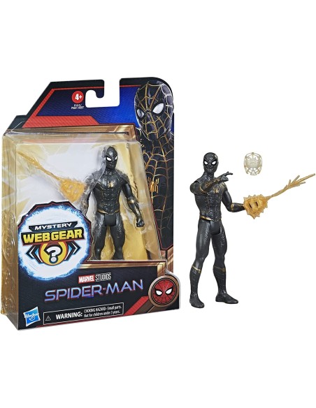 Spider-Man with black and gold armor-Mystery Web Gear 15 cm HASF0231/F1913 Hasbro | Futurartshop.com