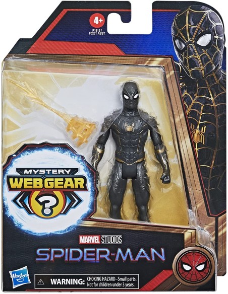 Spider-Man con armatura nera e dorata - Mystery Web Gear 15 cm HASF0231/F1913 Hasbro | Futurartshop.com