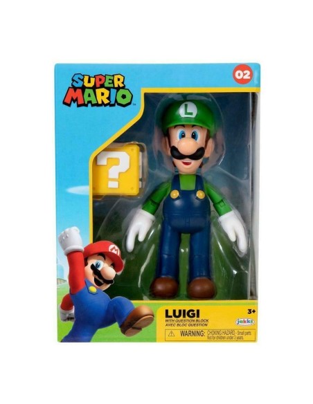 Super Mario character Luigi with question box OLD40605 Jakks Pacific | Futurartshop.com
