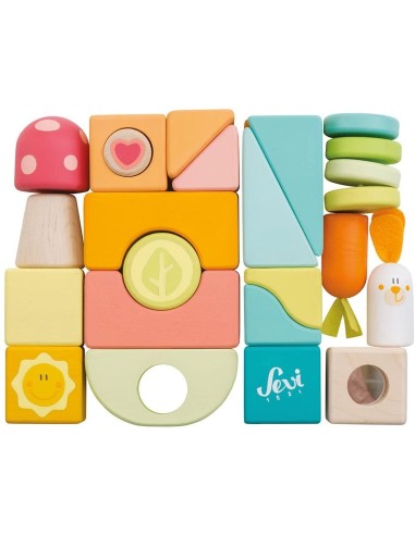 Giochi per l'infanzia - Cubetti fantasia pastello in legno TRU82996 Trudi | Futurartshop.com