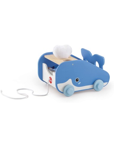 Sevi-whale with wooden cubes TRU88021 Trudi | Futurartshop.com