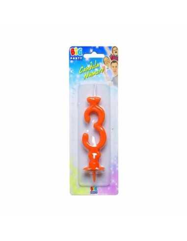 Candela Maxi numero 3 Arancione BIM0002394 Como Giochi  | Futurartshop.com