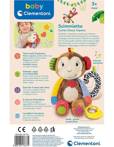 Baby Clem-Monkey Sing Play Learn CLE17673 Clementoni | Futurartshop.com