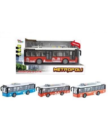 Bus città con luci e suoni scala 1: 16 - 3 colori TOY27438 Toys Garden | Futurartshop.com