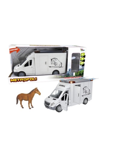 Horse transport truck with lights and sounds in 1: 16 scale TOY27555 Toys Garden | Futurartshop.com