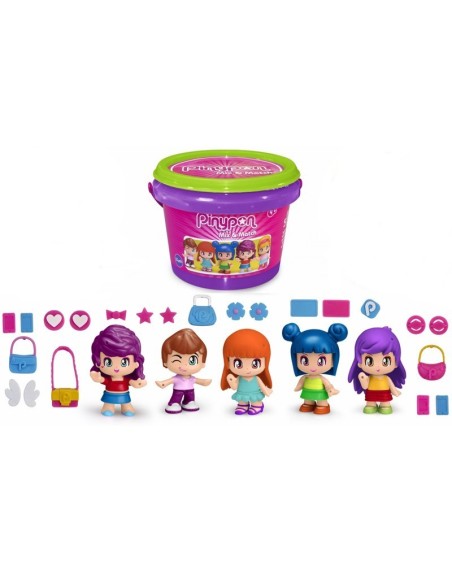PinyPon secchiello mix e match con 5 personaggi FAM700015655 Famosa | Futurartshop.com