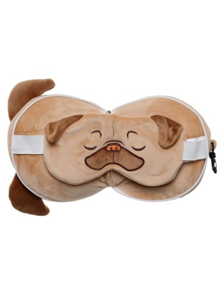 Pug shaped travel pillow with eye mask PUCCUSH247 Futurart | Futurartshop.com