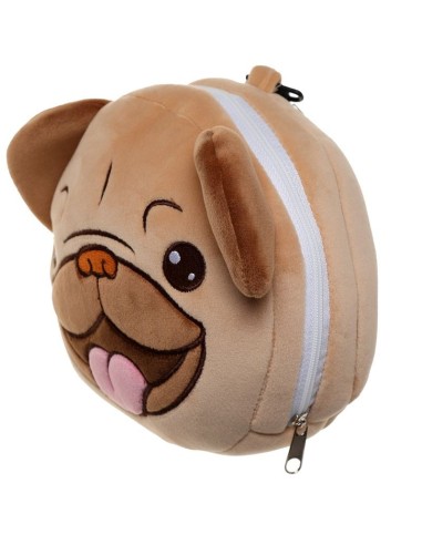 Cuscino da viaggio a forma di Carlino con maschera per occhi PUCCUSH247 Futurart | Futurartshop.com