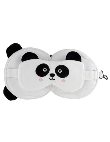 Cuscino da viaggio a forma di panda con maschera per occhi PUCCUSH250 Futurart | Futurartshop.com