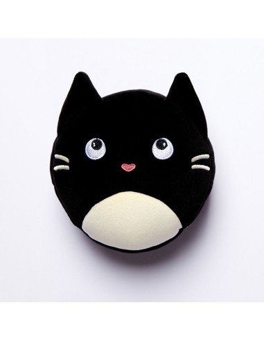 Black kitten shape travel pillow with eye mask China manufacturer PUCCUSH249 Futurart | Futurartshop.com