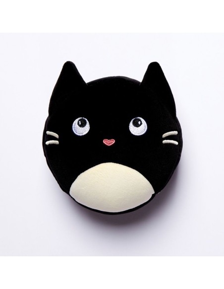 Black kitten shape travel pillow with eye mask China manufacturer PUCCUSH249 Futurart | Futurartshop.com