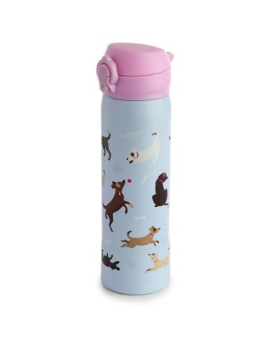 Stainless steel thermal water bottle with dogs - 470 ml PUCBOT147 Futurart | Futurartshop.com