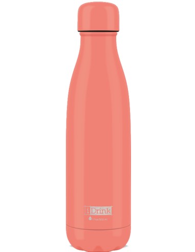 I Drink-thermal water bottle in steel coral color 500 ml TOTID0405 Futurart | Futurartshop.com