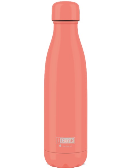 I Drink-thermal water bottle in steel coral color 500 ml TOTID0405 Futurart | Futurartshop.com