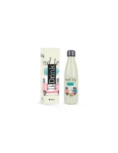 I Drink-thermal water bottle in steel Road trip 500 ml TOTID0047 Futurart | Futurartshop.com