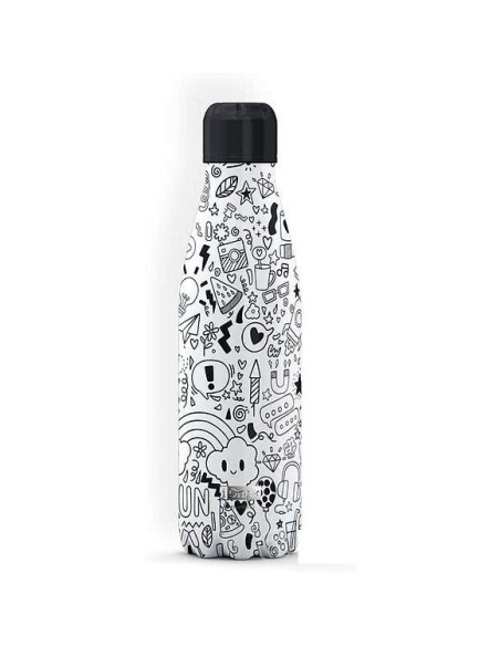 I Drink - Borraccia termica in acciaio immagini scarabocchi 500 ml TOTID0082 Futurart | Futurartshop.com