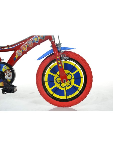 PA Patr Patrol bike 14 " with removable wheels DIN614-PW Dino bikes | Futurartshop.com