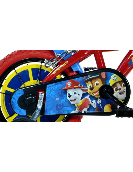 PA Patr Patrol bike 14 " with removable wheels DIN614-PW Dino bikes | Futurartshop.com