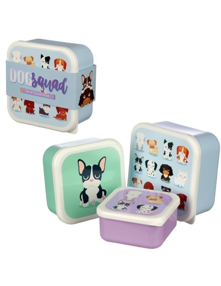 Lunch box with 3 containers with dogs PUCLBOX28 Futurart | Futurartshop.com