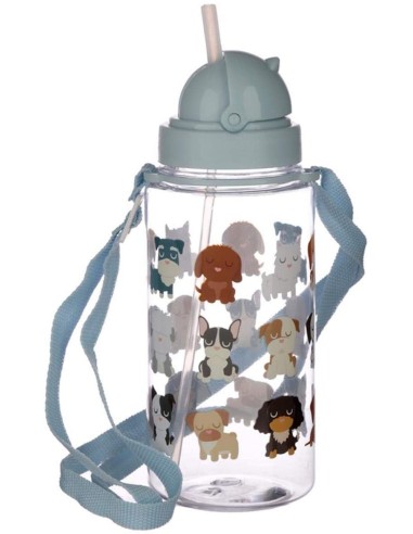 Borraccia con cagnolini e tracolla regolabile - 450 ml PUCBOT46 Futurart | Futurartshop.com