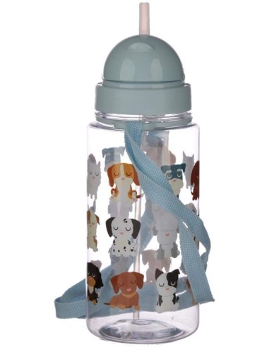 Borraccia con cagnolini e tracolla regolabile - 450 ml PUCBOT46 Futurart | Futurartshop.com