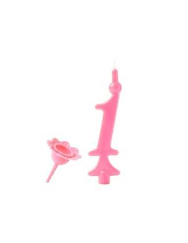 Number 1 pink candles  2234698708513 New Bama Party | Futurartshop.com