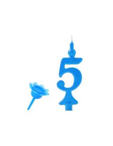 Candelina Numero 5 Azzurra 2237504281385 New Bama Party | Futurartshop.com