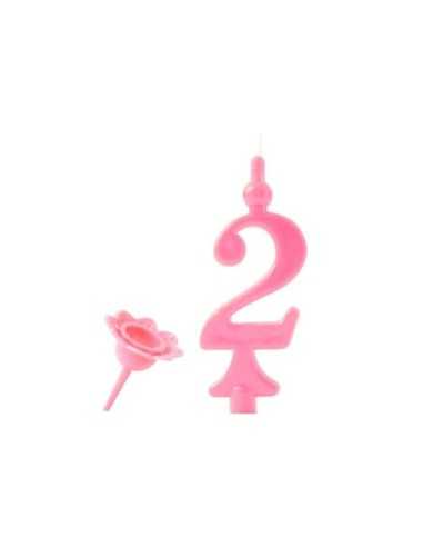 Candelian numero 2 Rosa 2234848979541 New Bama Party | Futurartshop.com