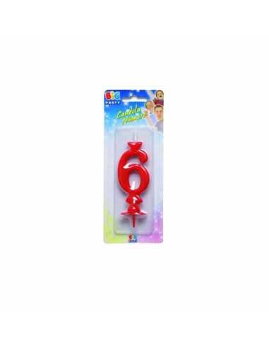 Candela Maxi numero 6 Rossa NBPCC05306 New Bama Party | Futurartshop.com