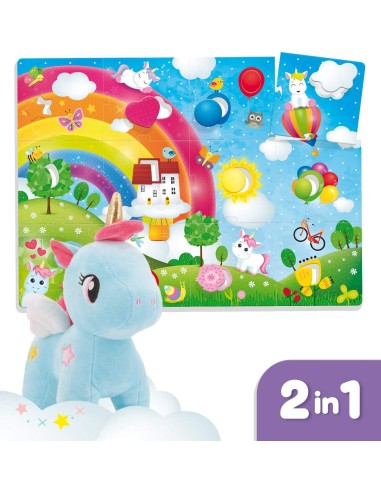 Baby carrot Bab Unicorno unicorn plush toy with mega puzzle LIS76673 Lisciani | Futurartshop.com
