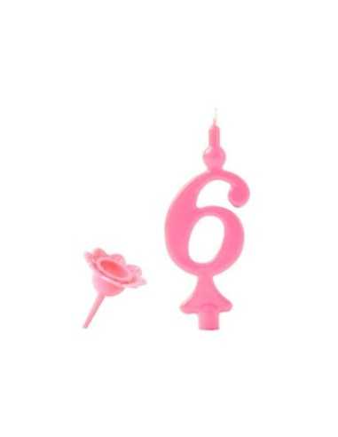 6 pink number candles 2235370295024 New Bama Party | Futurartshop.com