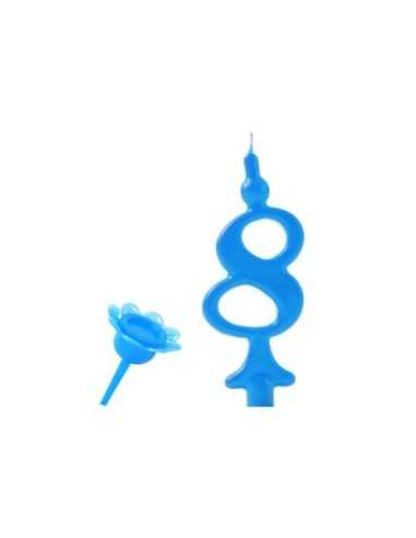 Number 8 Blue candle 2238020790474 New Bama Party | Futurartshop.com