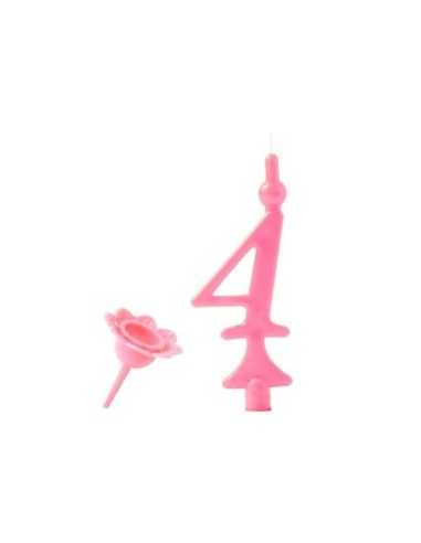 4 Pink number candle 2235183989592 New Bama Party | Futurartshop.com