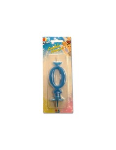 Number 0 candle Maxi Celeste 2238137196480 New Bama Party | Futurartshop.com