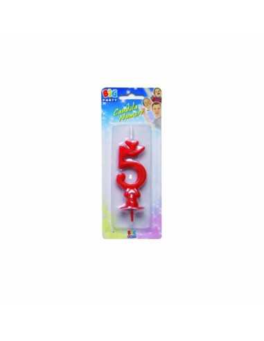 Candela Maxi Numero 5 Rossa NBPCC05305 New Bama Party | Futurartshop.com